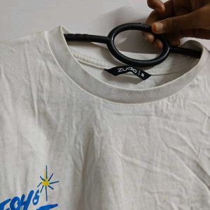White Cropped T-Shirt "Fresh &amp; Great"