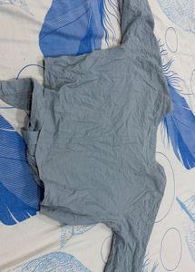 Blue Eyelet Tie-Front Shirt