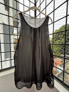Sheer Black Sleeveless Top