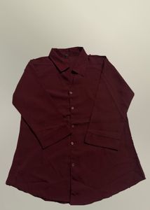 Maroon Button-Up Shirt