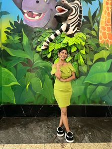 Lime Green Off-Shoulder Dress