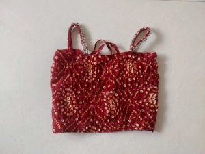 Boho Red Bandhani Clutch