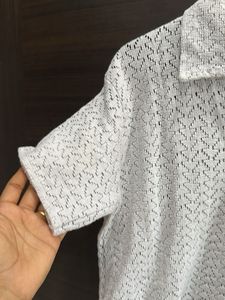 Crochet Lace Button-Up Top
