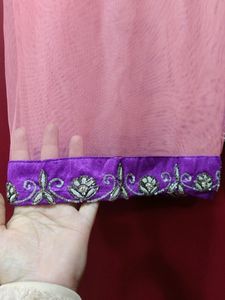 Beautiful White Hand Work Three Layer Flairy Lehan