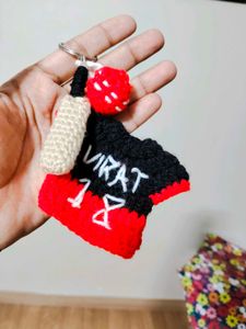 Handmade Crochet Virat Kohli Jersey Keychain