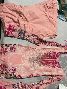 Pink Printed Kurta Set- without duppata