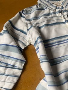 Striped Embroidered Button-Up Shirt