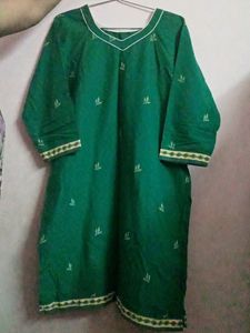 Womens Green Kurta Straight