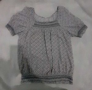 Grey Cute Blousom Top
