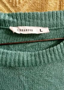 Mint Green Knit Pullover Sweater