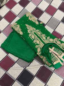Beautiful Green Kurta Set with Embroidery