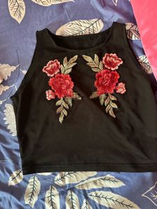 Black Floral Top