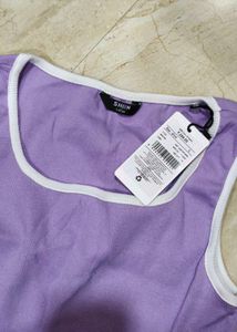 SHEIN Lavender Square Neck Crop Top