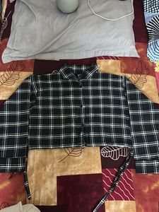 Checked Cropped Shirt