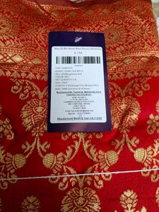 Vibrant Red Saree with Goldwork