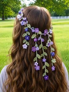 Boho Crochet Flower Hair Garland