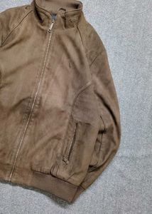 Men's Brown Suede Bomber Jacket