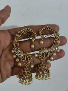 Exquisite Jhumka Earrings with Pearls