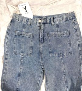 High Waist Wide Leg Denim Jeans