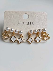 Charming Pearl &amp; Charm Dangle Earrings