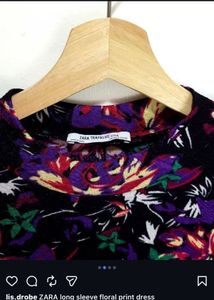 ZARA Floral Print Long Sleeve Dress