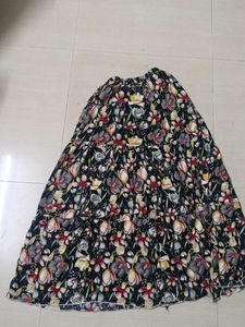 Boho Floral Print Maxi Skirt
