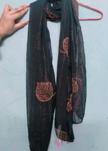 Black Printed Scarf