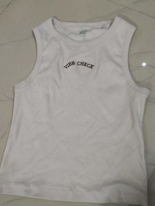 White "Vibe Check" Tank Top