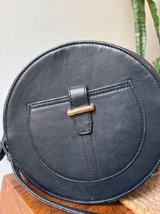 Black Round Crossbody Bag - Sustainable