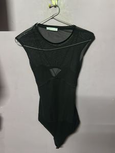 Sheer Black Bodysuit backless