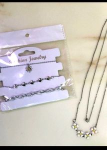 Cute Daisy Flower Necklace &amp; Bracelet Set