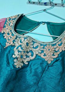 Embroidered Teal &amp; Pink Lehenga Choli Set