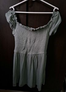 Smocked Off-Shoulder Mini Dress