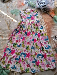 Boho Floral Strapless Maxi Dress