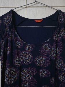 Navy Blue Patterned kurta