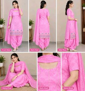 Designer Pink Silk suit