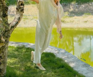 Elegant Beige Linen Jumpsuit