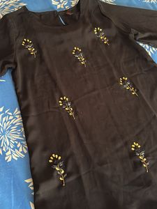 Elegant Black Embroidered top