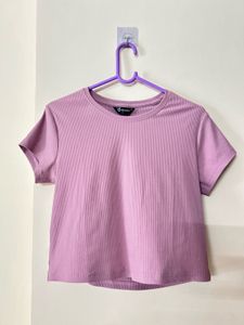 Cute pink Ribbed Cropped Tee size M