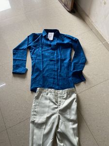 Men's Teal Kurta with Cream Pants