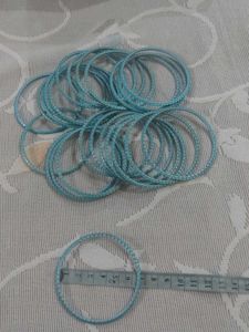 Set of 24 Metallic Blue Bangles
