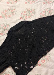 Black Lace Sheer Top