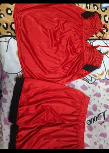 Red Satin shorts night set in 30-32 bust size