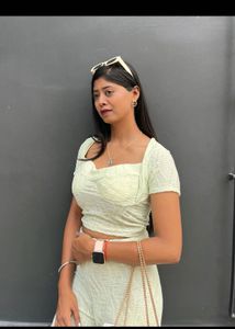 Stylish Textured Crop Top &amp; Pants Set
