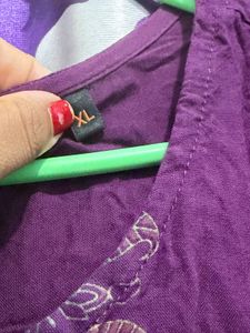 Purple Embroidered Kurta set