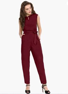 Elegant Maroon Jumpsuit