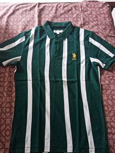 US Polo Association Green Striped Shirt - Size