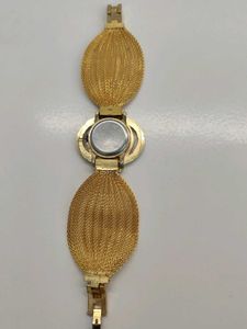 Elegant Gold Mesh Watch with Crystal Accents