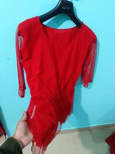 Red Tulle Top