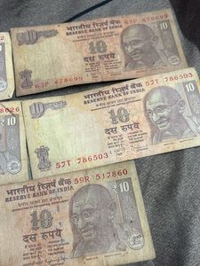 786!!! ₹10 Indian Rupee 5 Notes